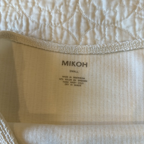 CLOSET CLEAROUT ✨ Mikoh Lami White Textured High Waist Bikini Bottoms Size Small - Picture 4 of 5